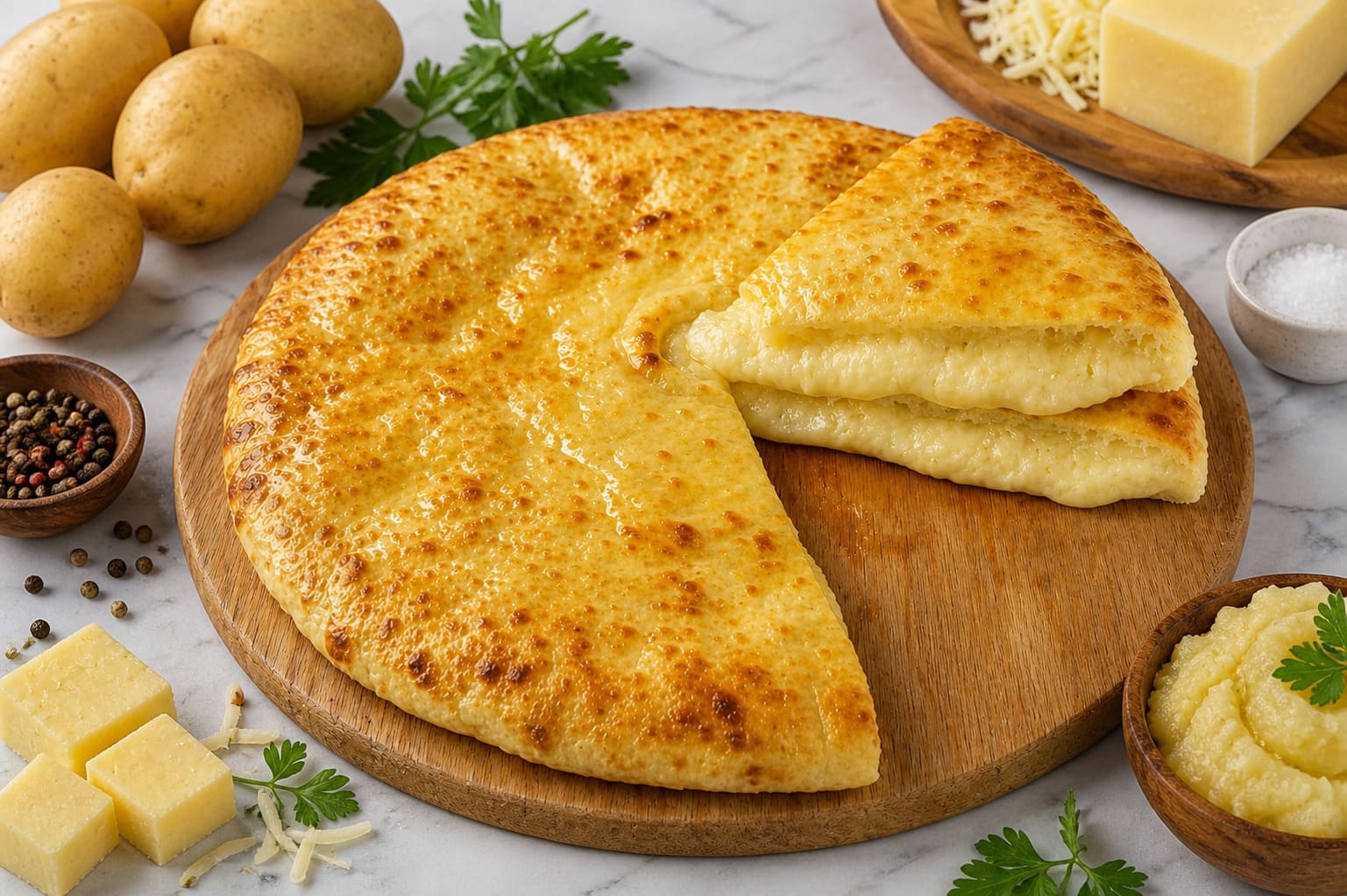 с картофелем и осетинским сыром «Картофджын»